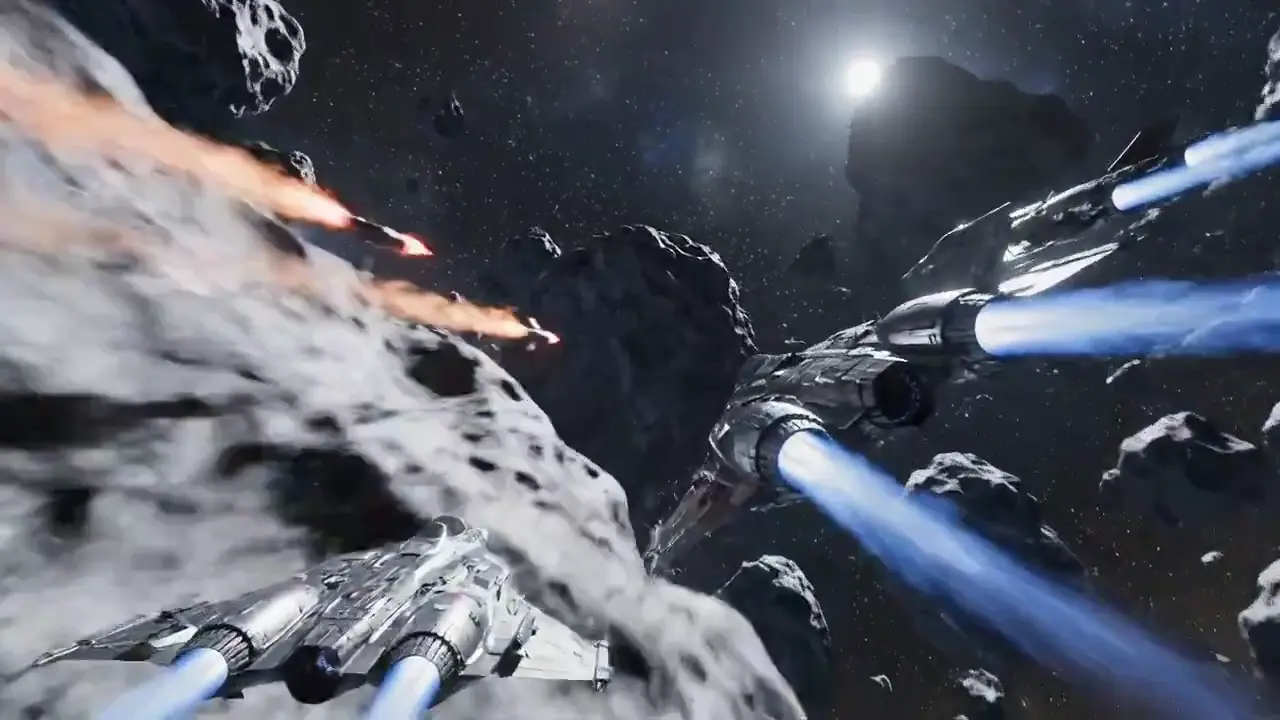 Starfighters in the asteroids reference
